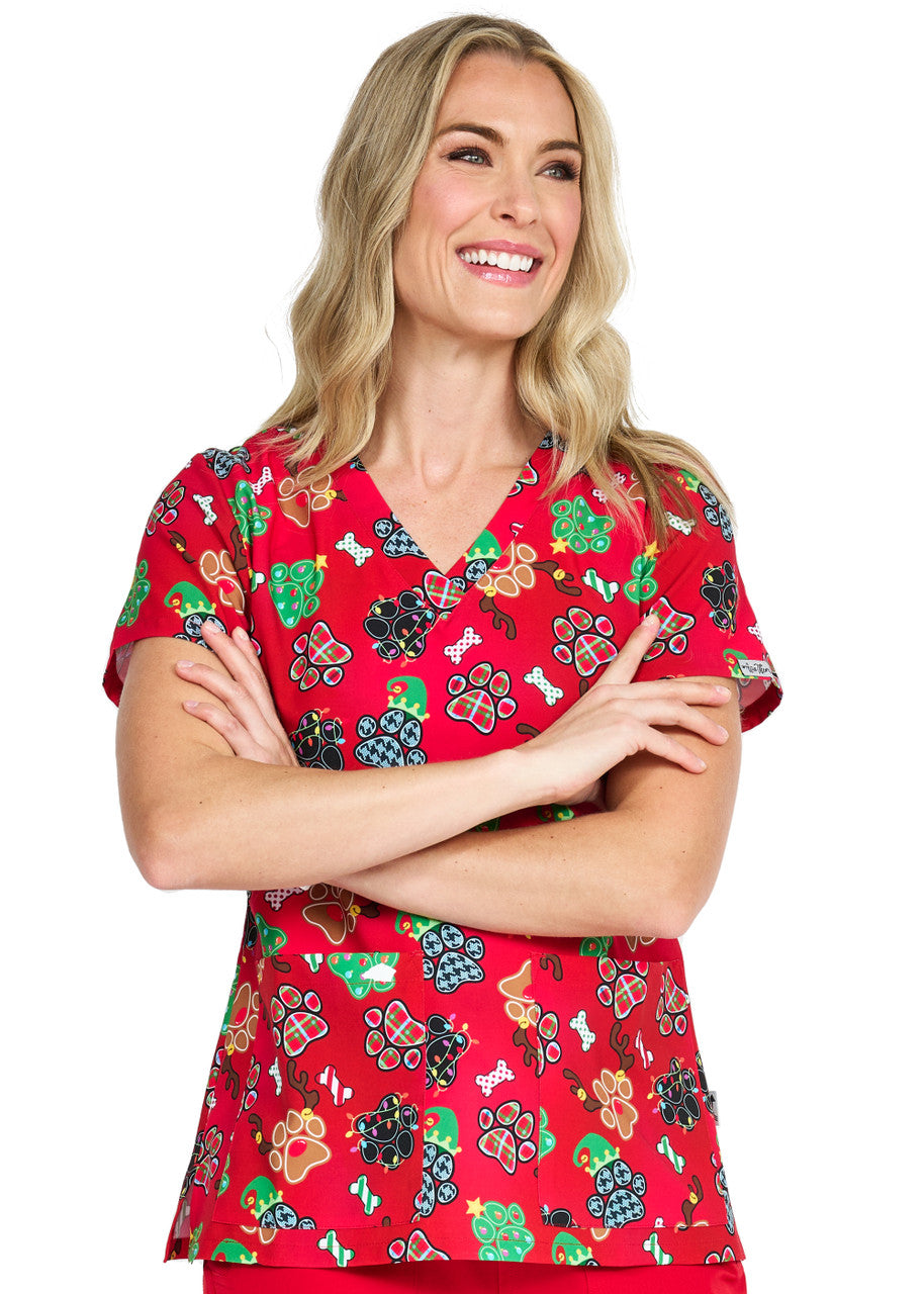 Ava Therese by Zavate Holiday Paws — women's scrub | ScrubBox