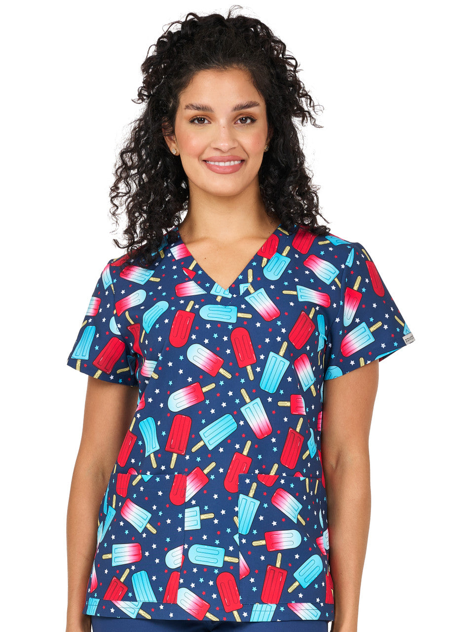 Ava Therese by Zavate Red, White, and Chill — women's scrub | ScrubBox