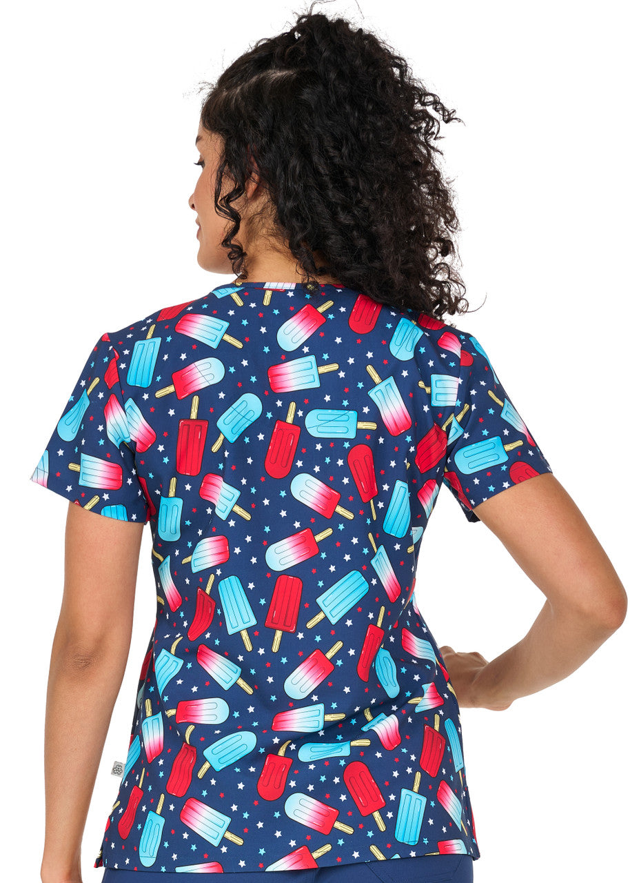 Ava Therese by Zavate Red, White, and Chill — women's scrub | ScrubBox (view 4)