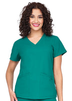 Studio By Zavate Focus V Neck Top scrub top in hunter green