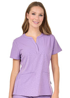 Ava Therese by Zavate Lynx Jacquard Top — women's scrub top | ScrubBox (view 2)