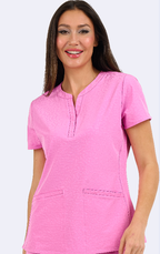 Ava Therese by Zavate Lynx Jacquard Top — women's scrub top | ScrubBox
