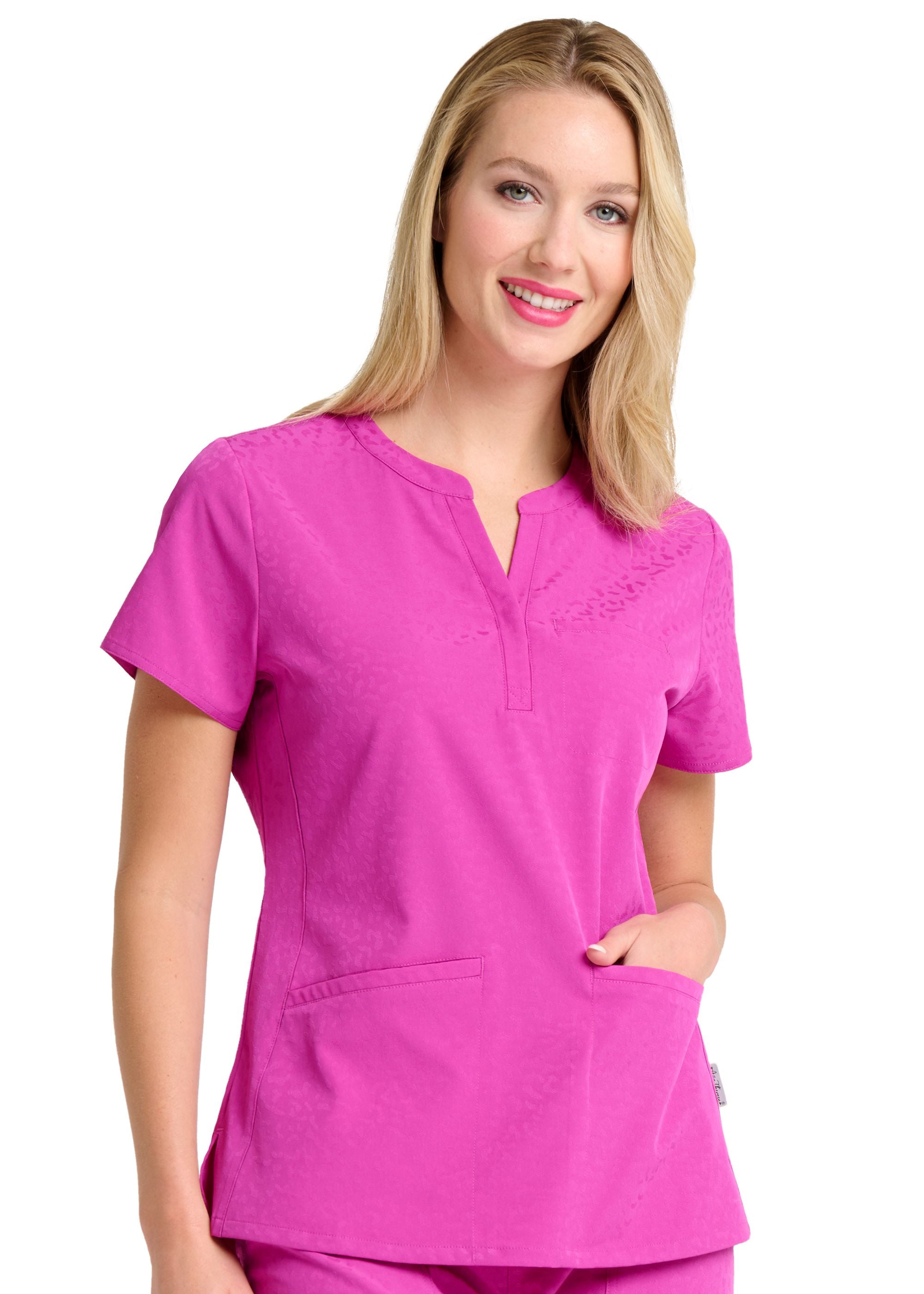 Ava Therese by Zavate Lynx Jacquard Top — women's scrub top | ScrubBox (view 28)