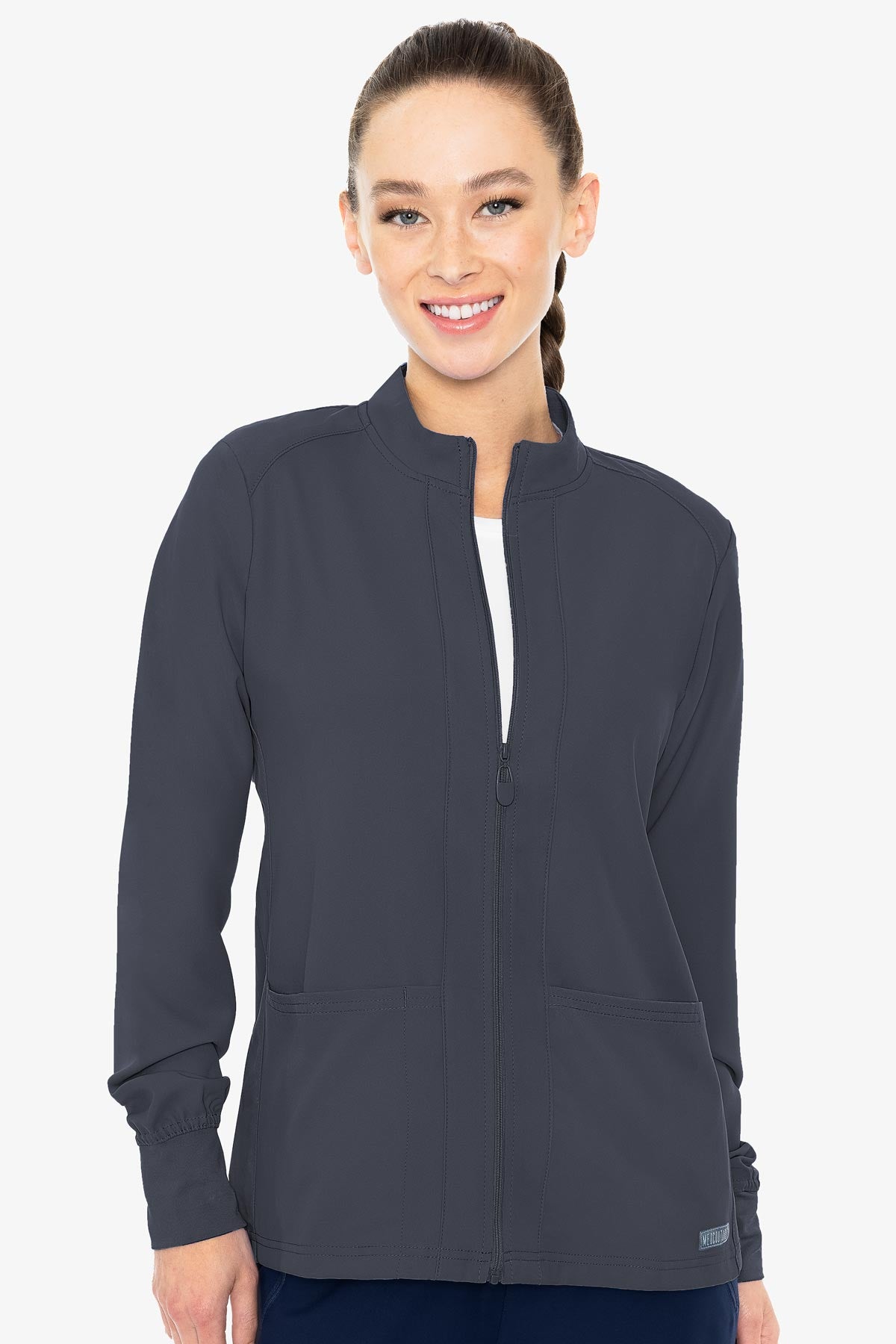 MedCouture Insight Front Pocket Warm Up Jacket — women's scrub jacket | ScrubBox (view 21)