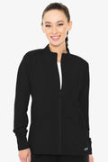 MedCouture Insight Front Pocket Warm Up Jacket — women's scrub jacket | ScrubBox