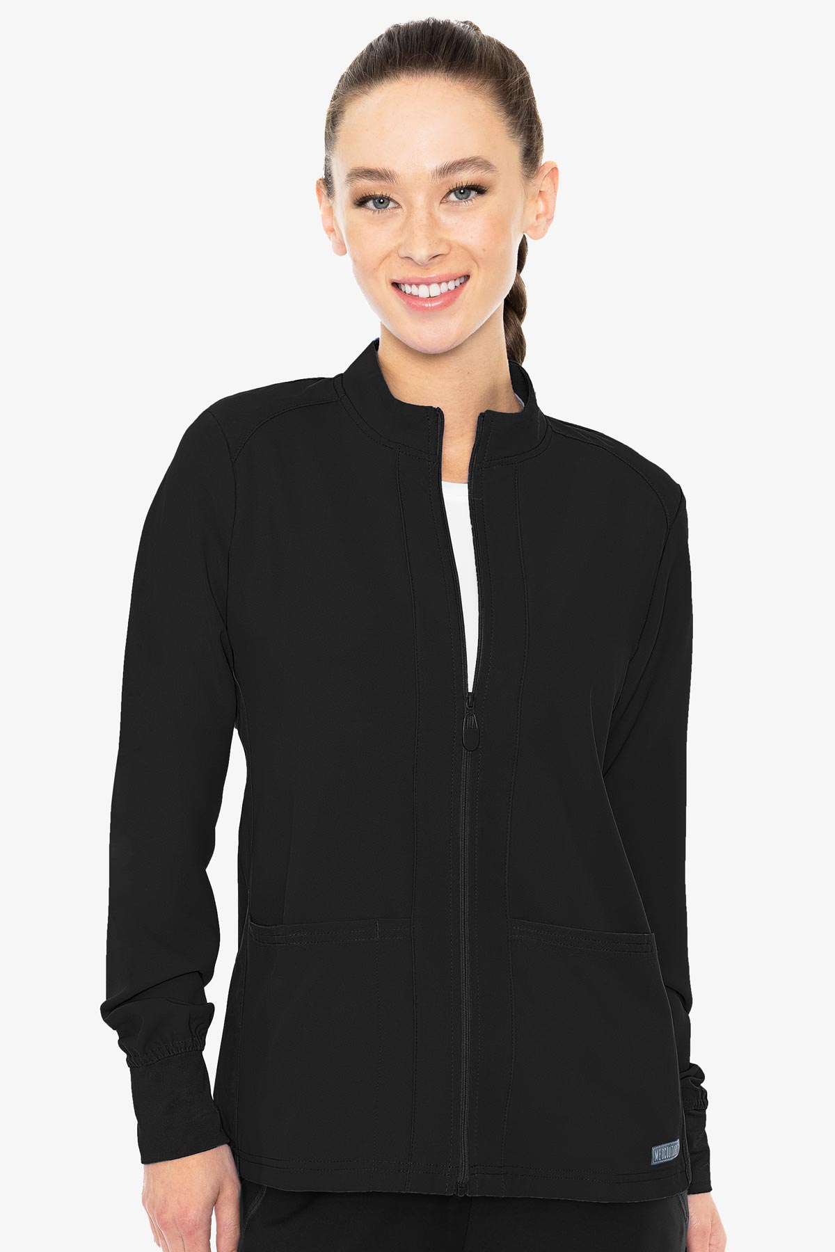 MedCouture Insight Front Pocket Warm Up Jacket — women's scrub jacket | ScrubBox (view 10)