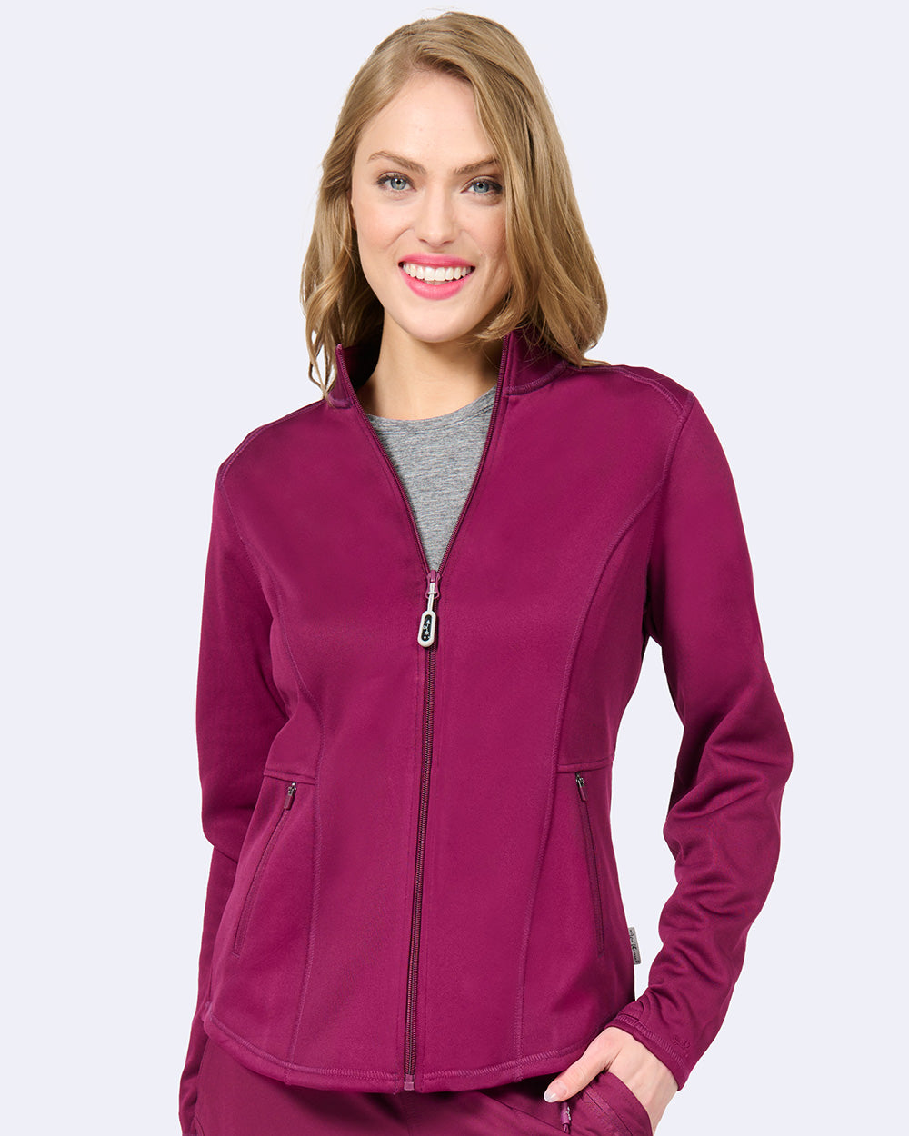 Ava Therese Megan Bonded Fleece Jacket — women's scrub jacket | ScrubBox (view 53)