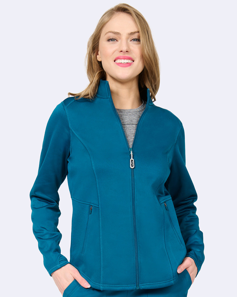 Ava Therese Megan Bonded Fleece Jacket — women's scrub jacket | ScrubBox (view 59)