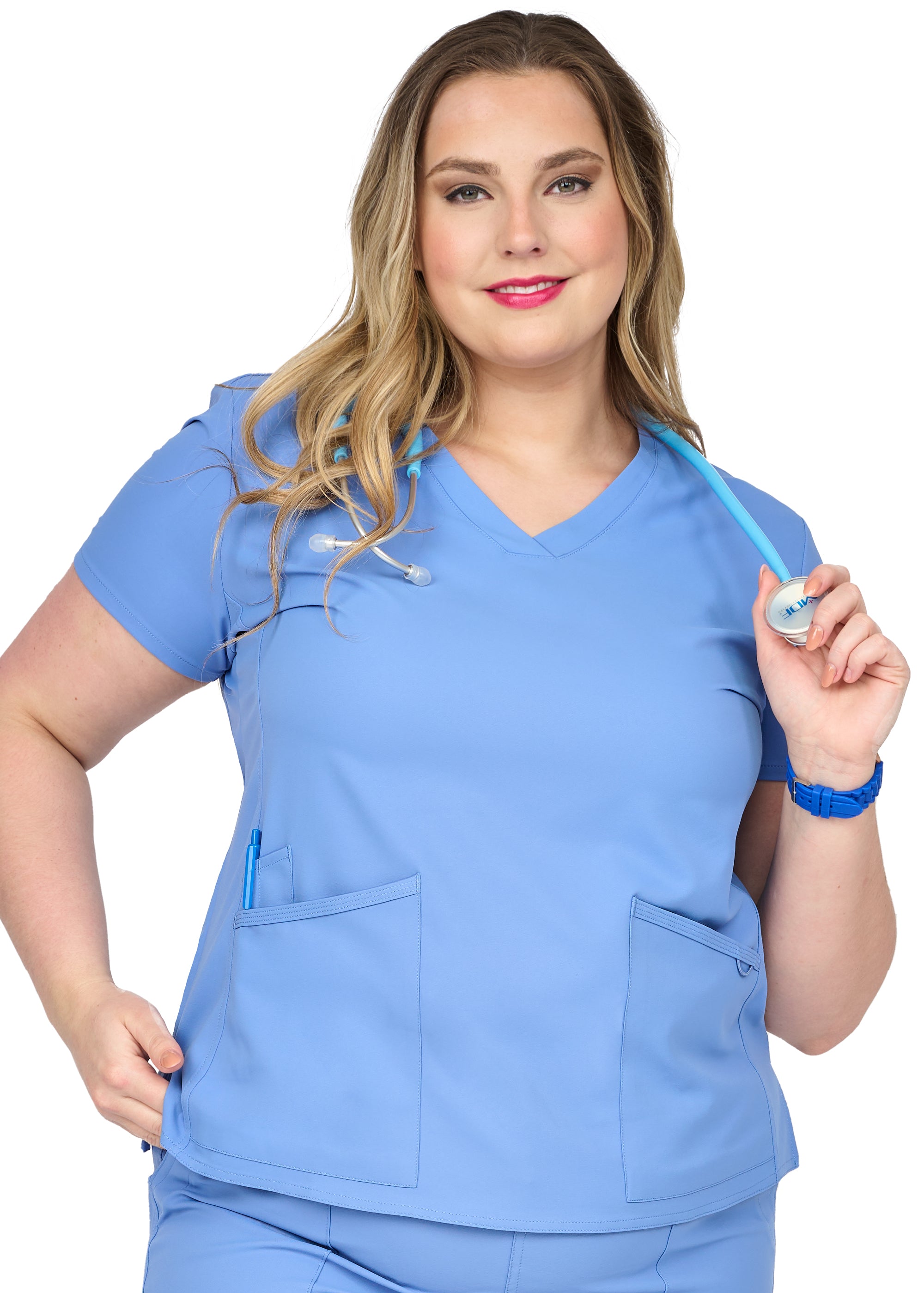 Studio By Zavate Focus V Neck Top — women's scrub top | ScrubBox (view 20)