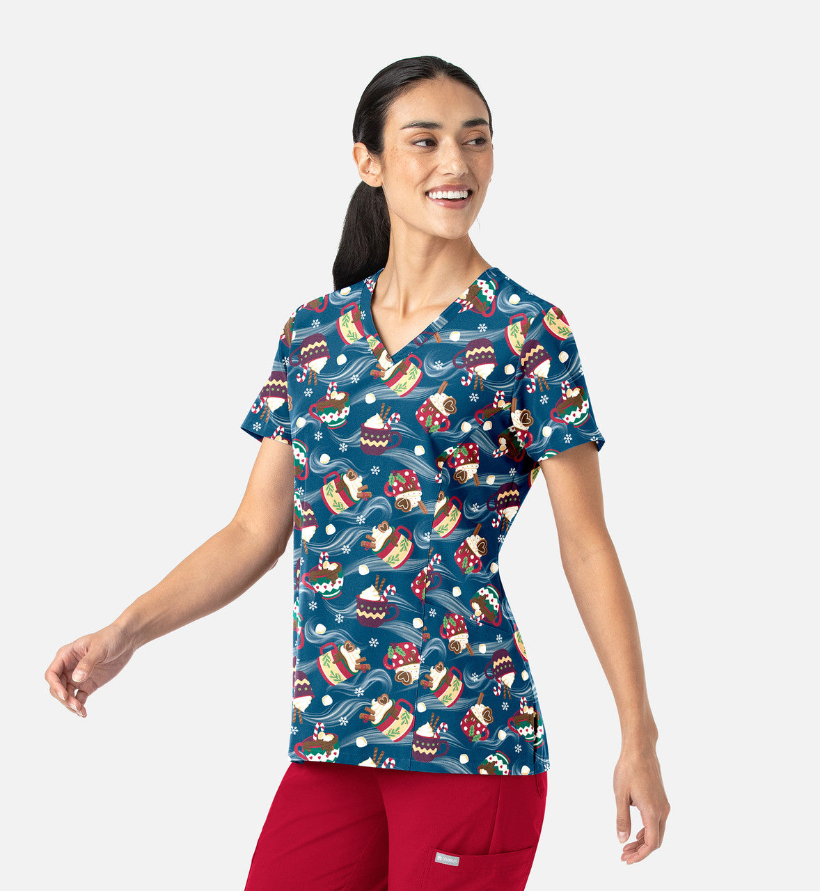 Maevn Festive Sips — women's scrub | ScrubBox