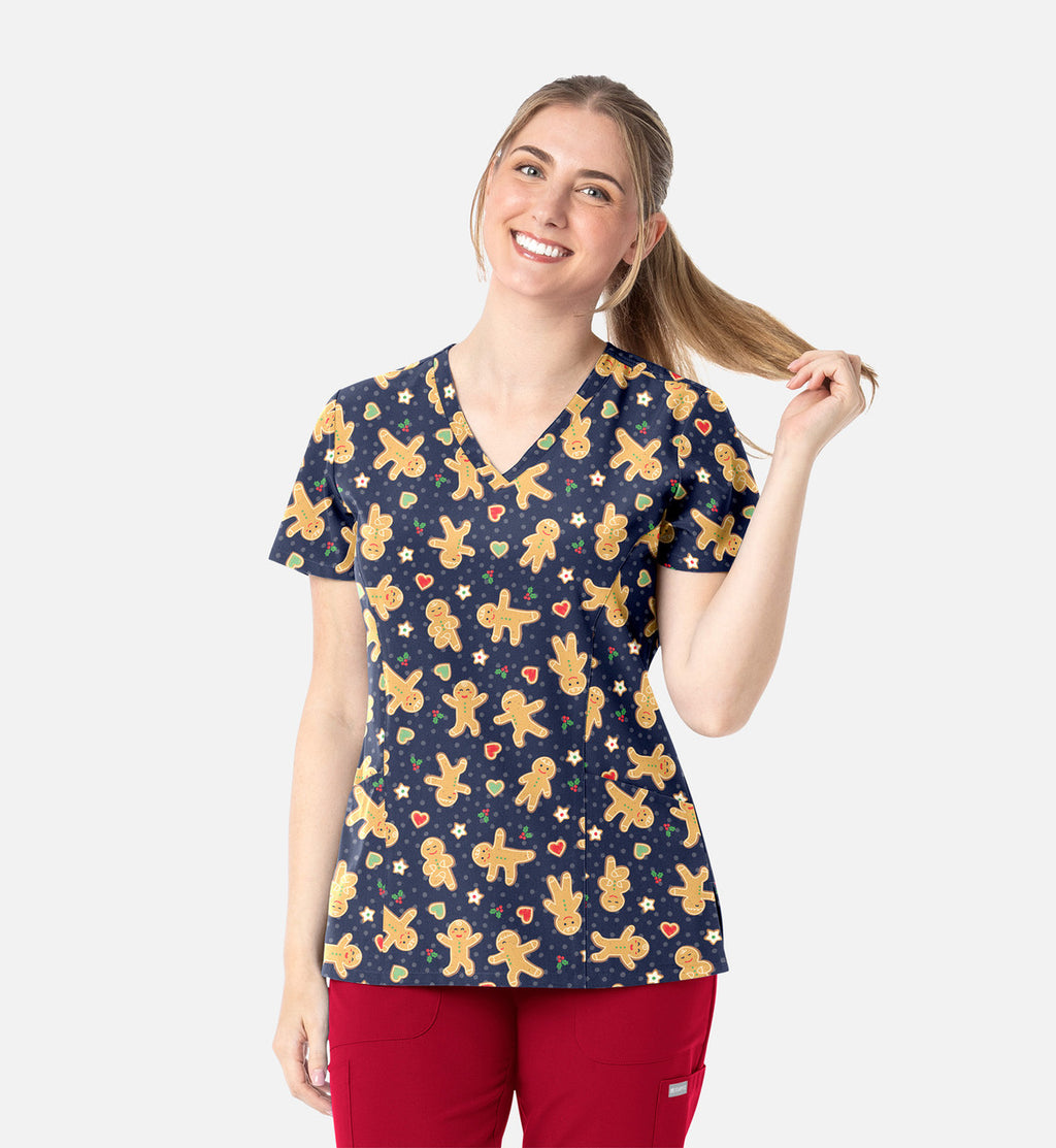 Maevn Gingerbread Zen — women's scrub | ScrubBox