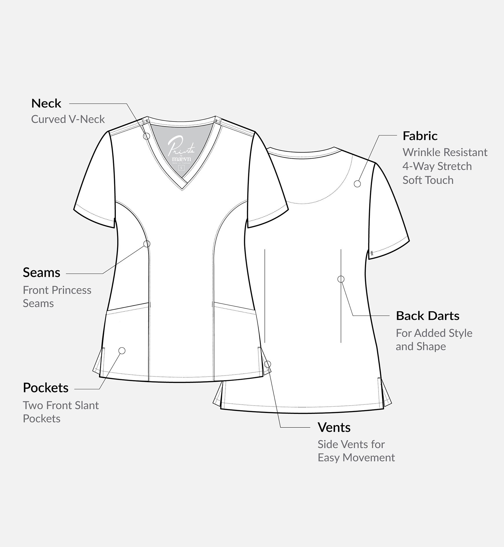 Pawsitive Paws Printed scrub top by Maevn