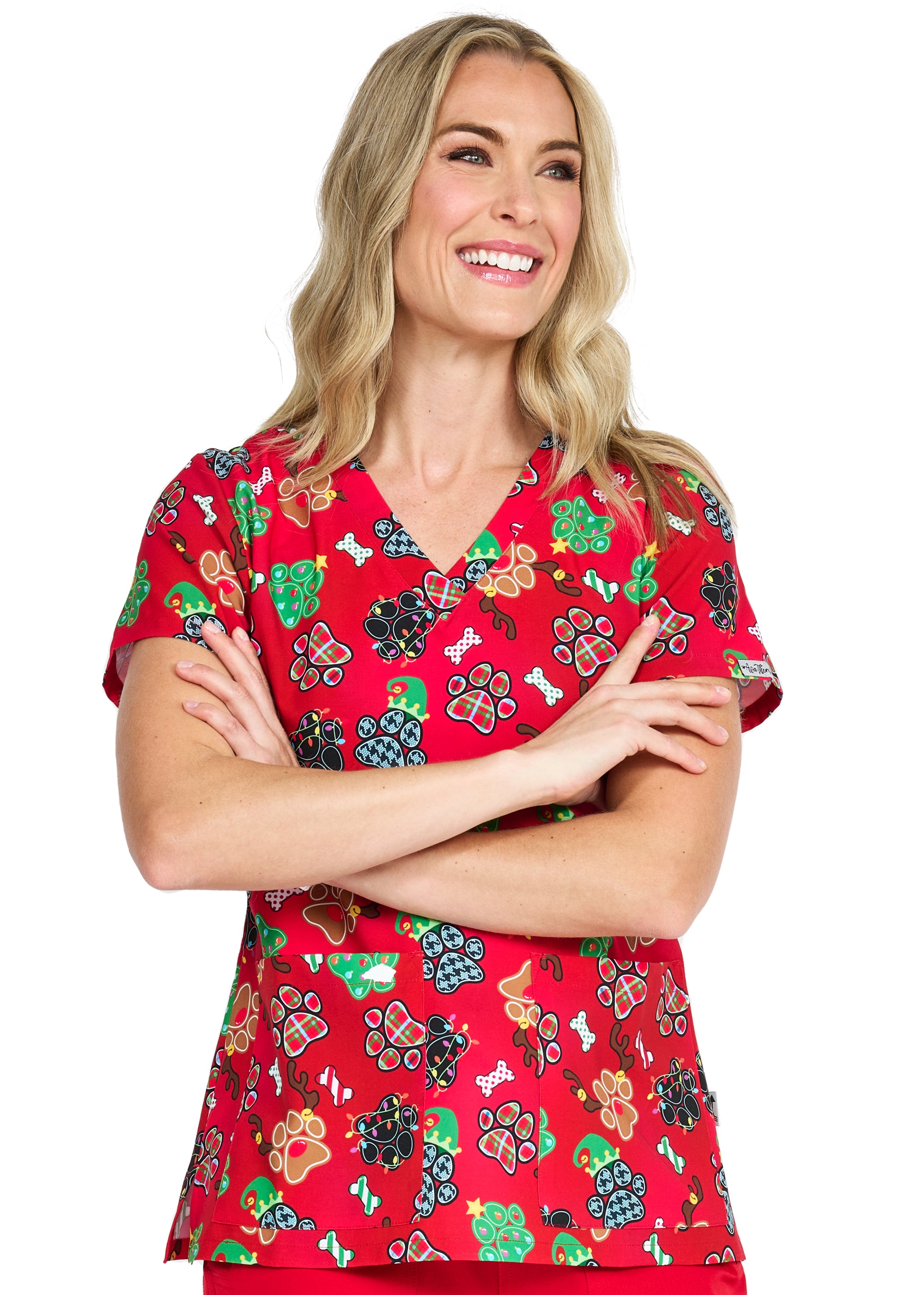 Ava Therese by Zavate Holiday Paws — women's scrub | ScrubBox (view 9)