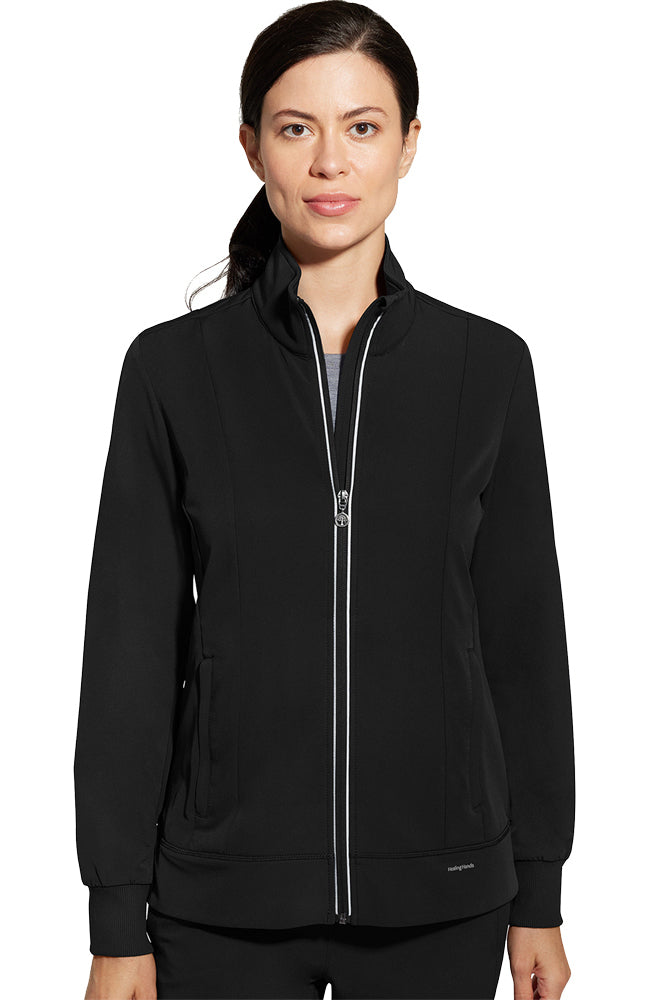 HH360 Carly Stand Collar Jacket — women's scrub jacket | ScrubBox (view 7)