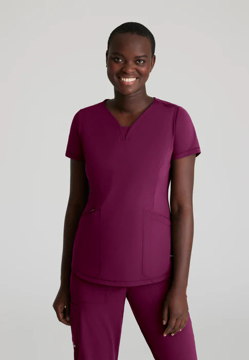 Serene 3 Pock V Neck Top by Skechers
