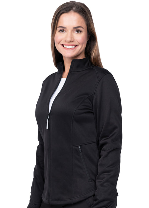Ava Therese Megan Bonded Fleece Jacket scrub jacket in black