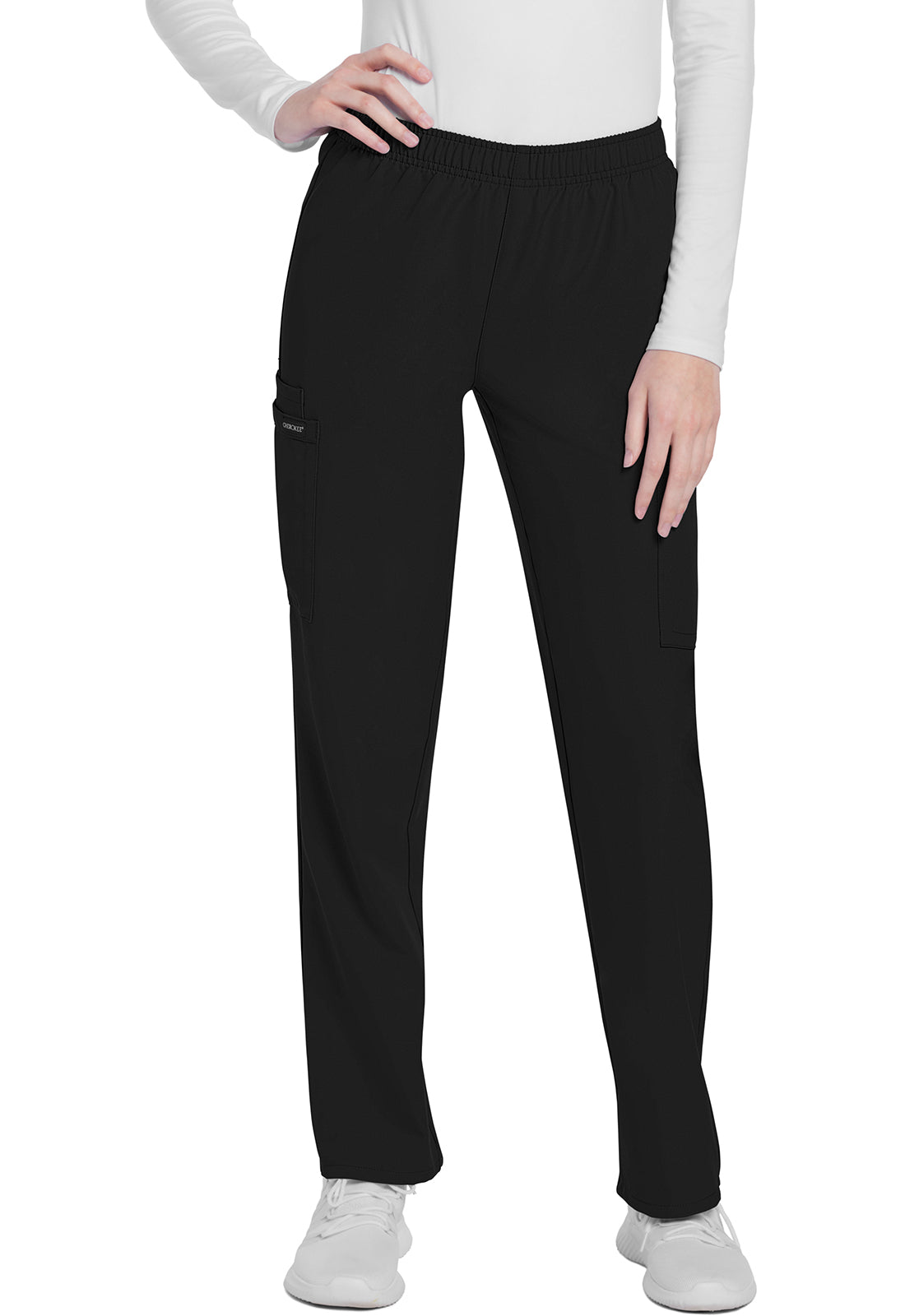 Cherokee Uniforms Mid Rise Slim Leg Pull On Cargo Pant — women's cargo pant | ScrubBox (view 7)