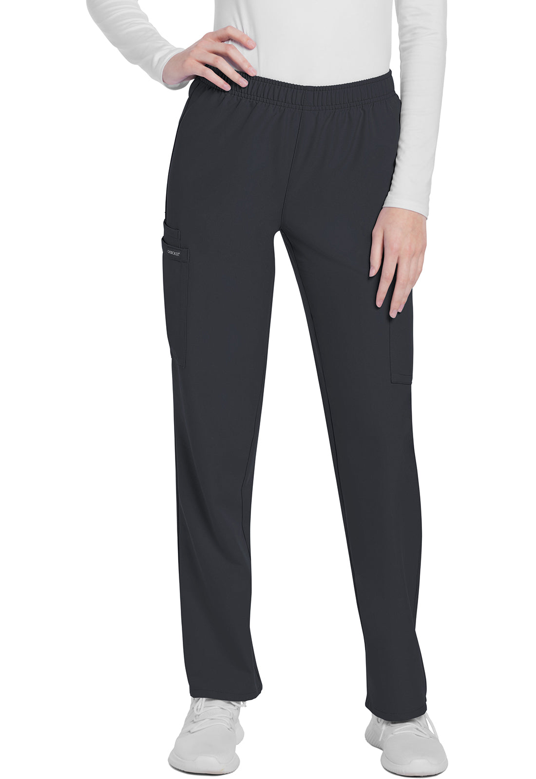 Cherokee Uniforms Mid Rise Slim Leg Pull On Cargo Pant — women's cargo pant | ScrubBox (view 35)