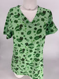 Greentown Scrubs Clover Printed Scrub Top — women's scrub top | ScrubBox (view 6)