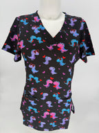 Greentown Scrubs Dino printed scrub top — women's scrub top | ScrubBox (view 5)