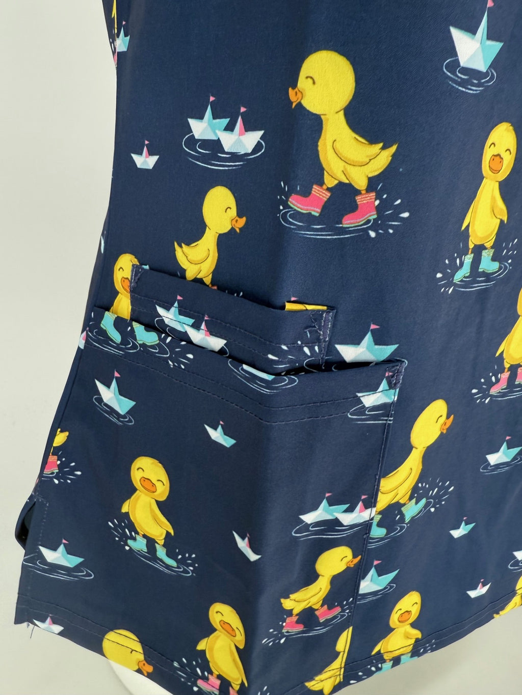 Greentown Scrubs Ducks Printed Scrub Top — women's scrub top | ScrubBox (view 6)