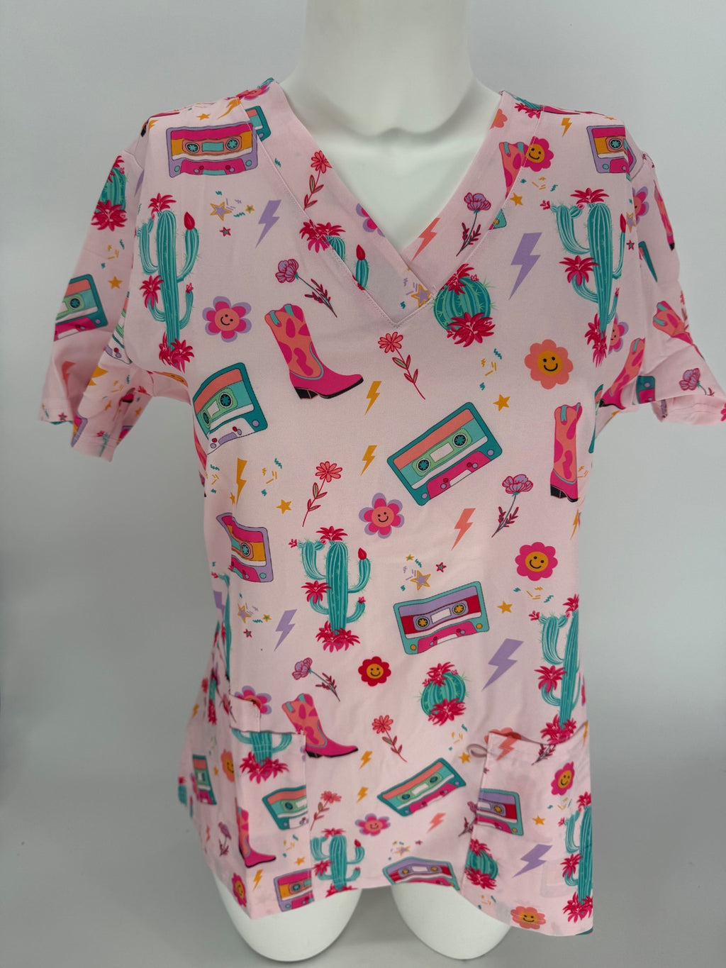 Greentown Scrubs Western Themed Scrub Print Top — women's scrub top | ScrubBox (view 4)