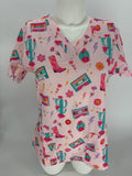 Greentown Scrubs Western Themed Scrub Print Top — women's scrub top | ScrubBox (view 4)