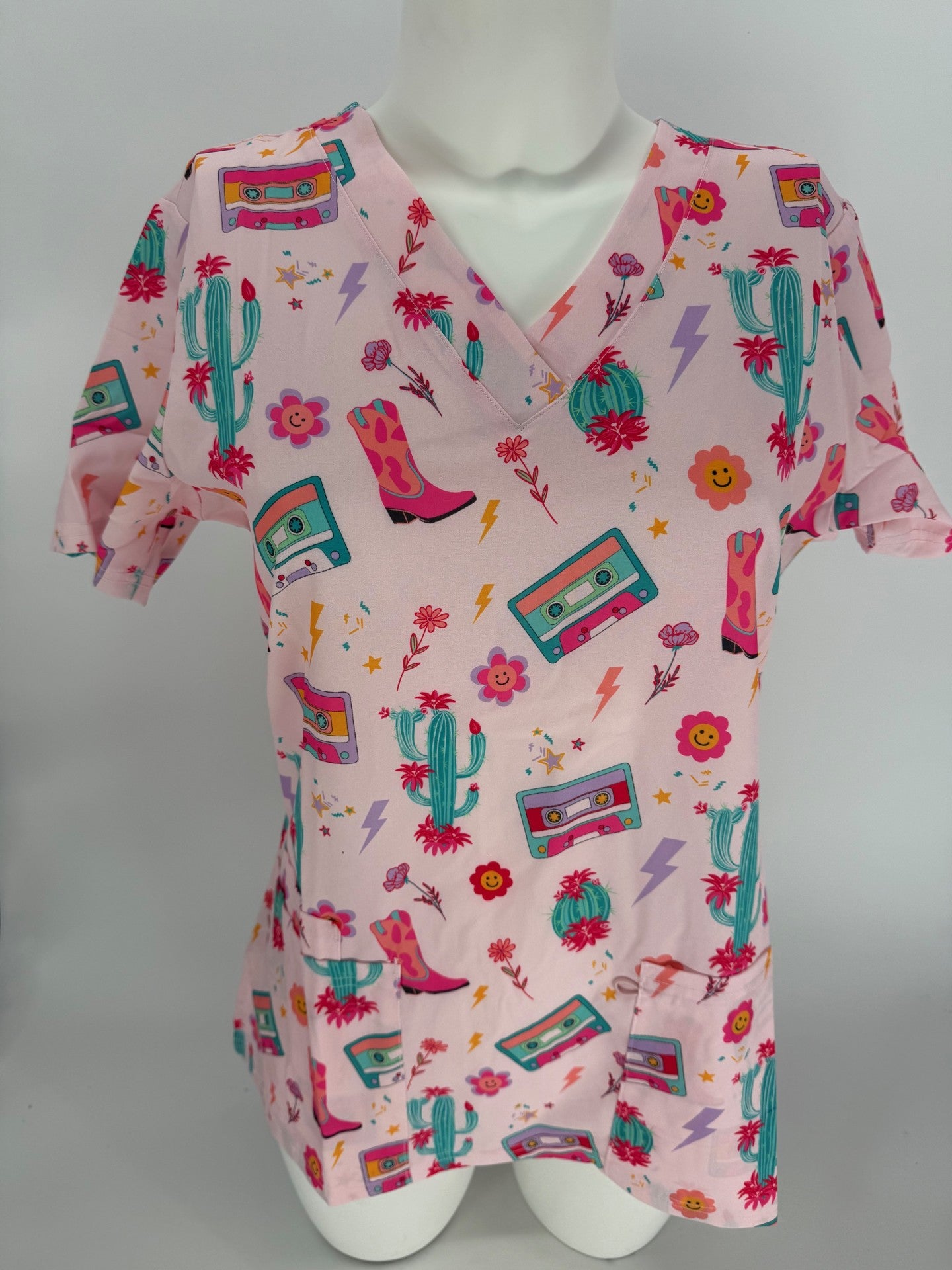 Greentown Scrubs Western Themed Scrub Print Top — women's scrub top | ScrubBox (view 5)