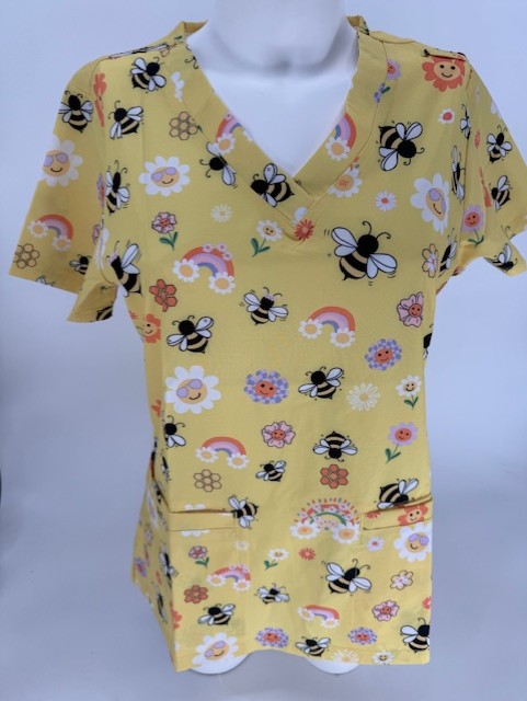 Greentown Scrubs Buzzing About Scrub Top — women's scrub top | ScrubBox (view 6)