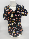 Greentown Scrubs Floral Printed Scrub Top — women's scrub top | ScrubBox (view 4)