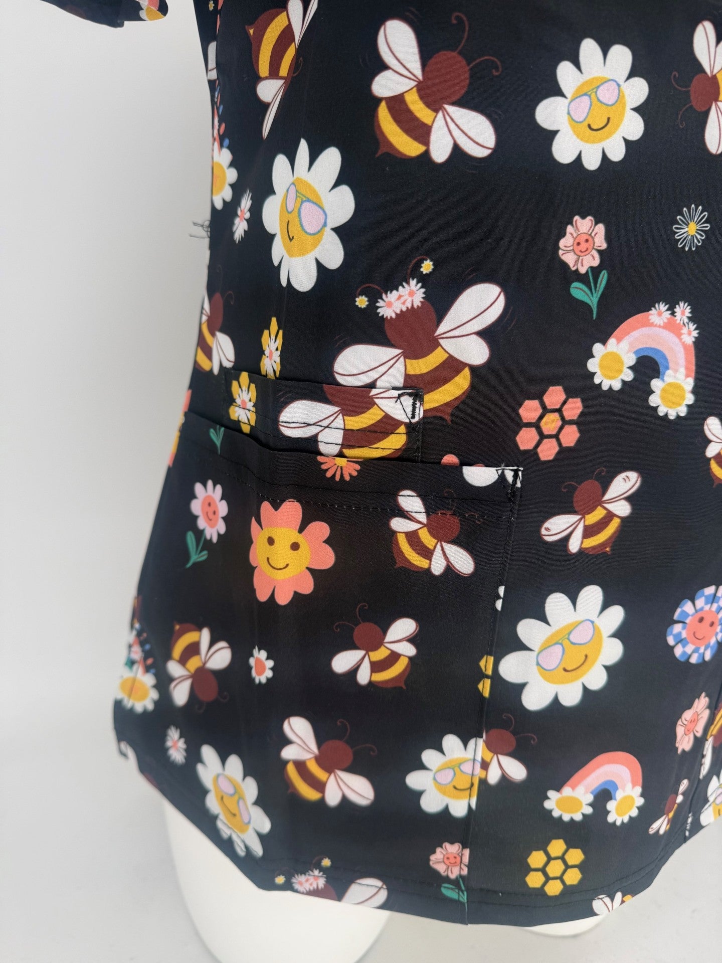 Greentown Scrubs Floral Printed Scrub Top — women's scrub top | ScrubBox (view 6)