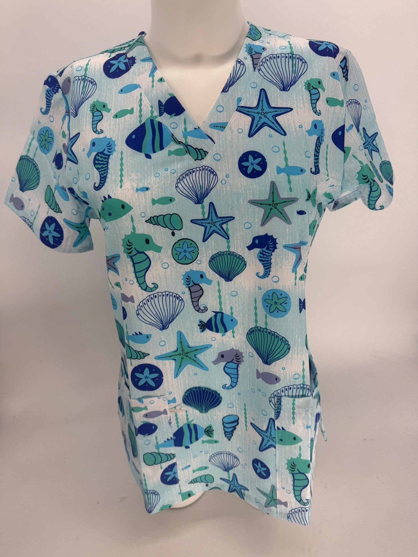 Greentown Scrubs Sea and Ocean Inspired Scrub Top — women's scrub top | ScrubBox (view 5)