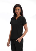Bree Tuck-In Greys Stretch Top — women's scrub top | ScrubBox (view 6)