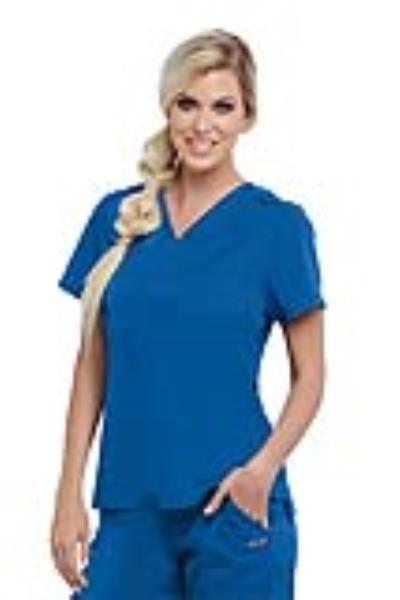 Bree Tuck-In Greys Stretch Top — women's scrub top | ScrubBox (view 13)