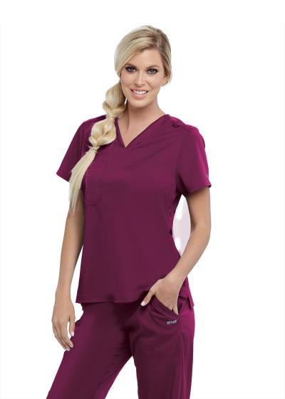 Bree Tuck-In Greys Stretch Top — women's scrub top | ScrubBox (view 22)