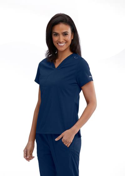 Bree Tuck-In Greys Stretch Top — women's scrub top | ScrubBox (view 26)
