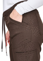 Ava Therese by Zavate Sheba Jacquard Pant scrub pant in espresso