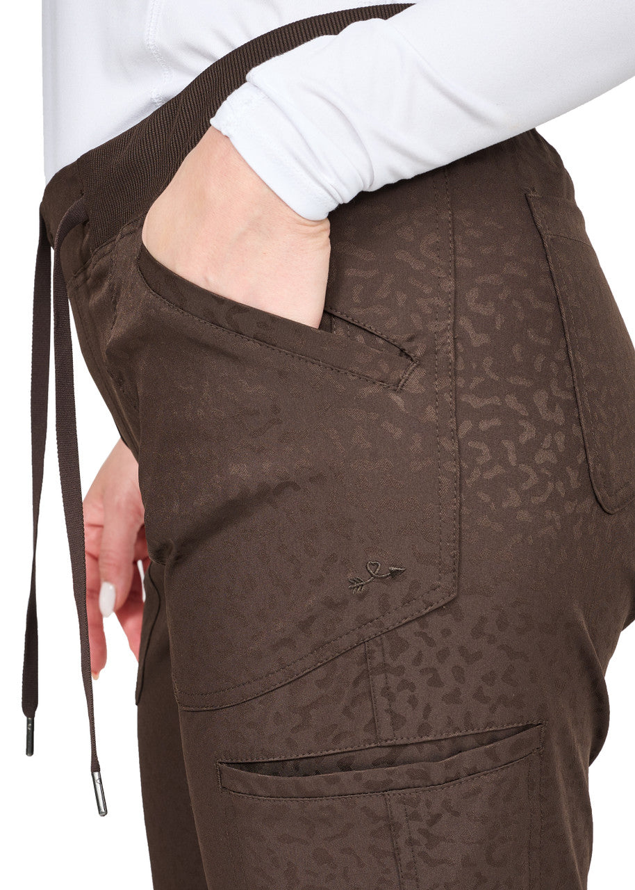 Ava Therese by Zavate Sheba Jacquard Pant scrub pant in espresso