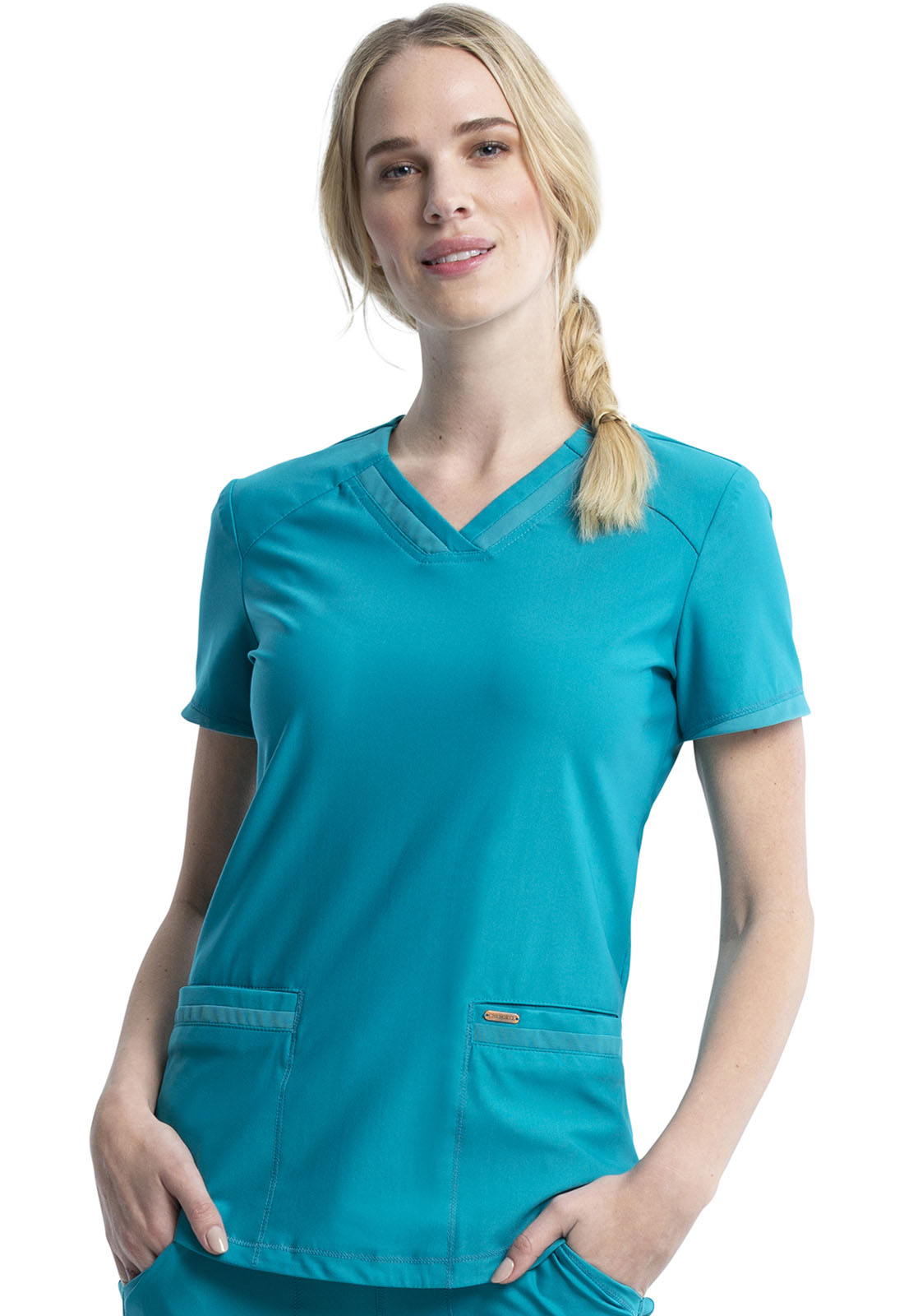 Cherokee Uniforms FORM v-neck top — women's scrub top | ScrubBox (view 7)