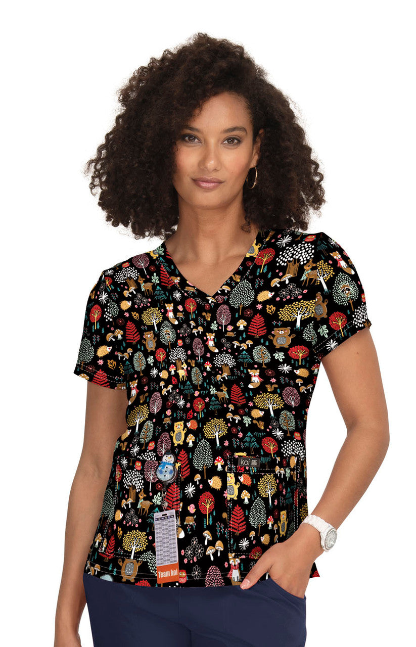 Woodland Creatures by Koi — women's scrub | ScrubBox
