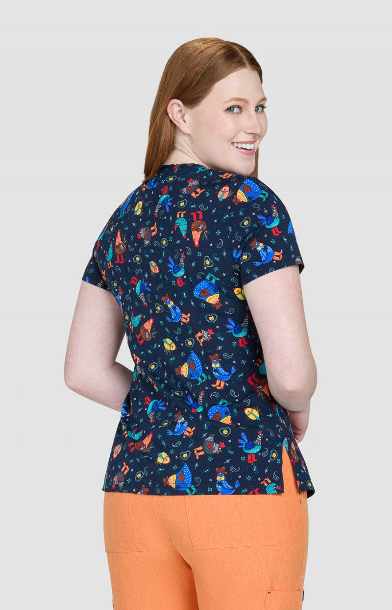 KOI Cowboy Chicken — women's scrub | ScrubBox (view 3)