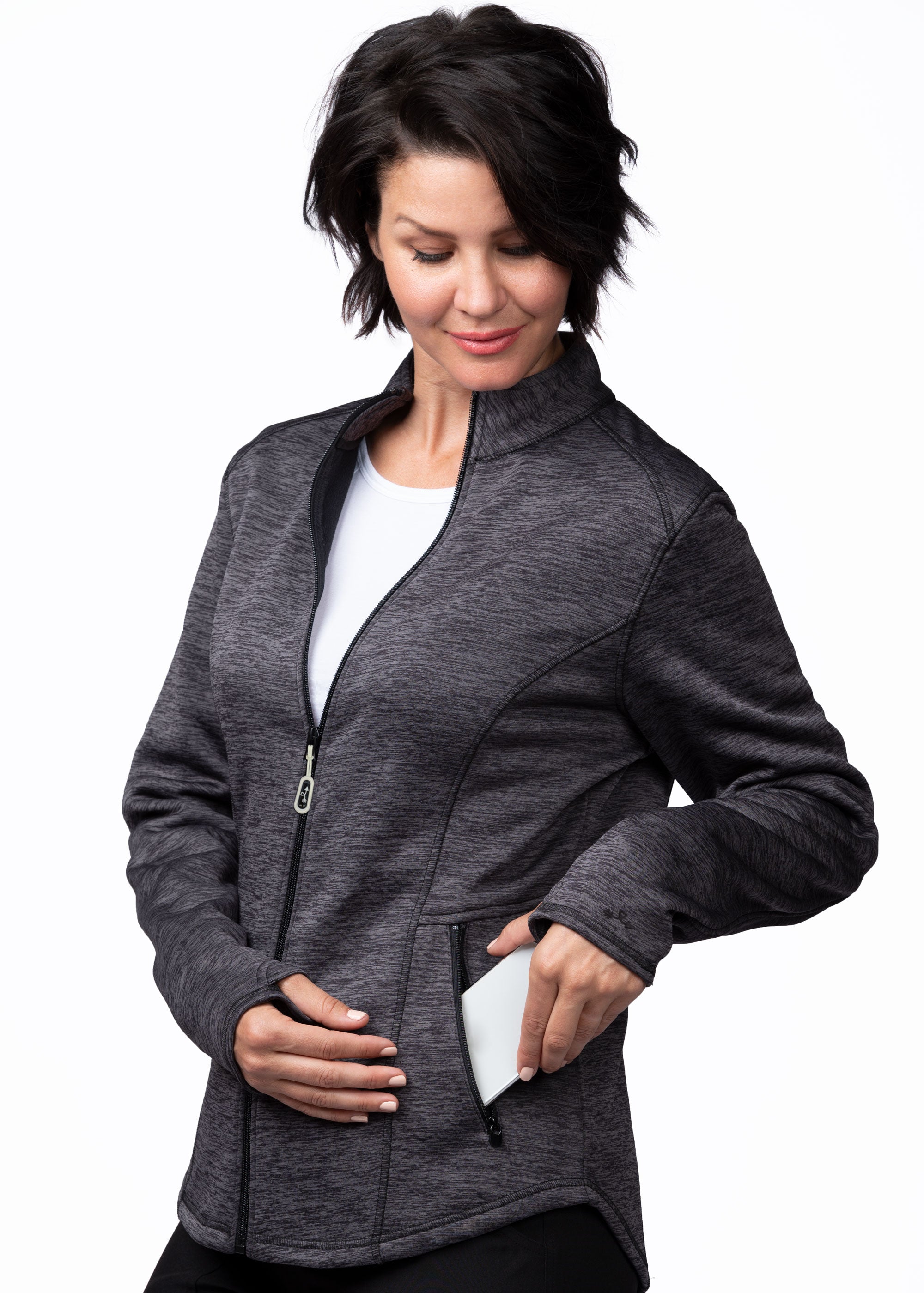 Ava Therese Megan Bonded Fleece Jacket — women's scrub jacket | ScrubBox (view 14)