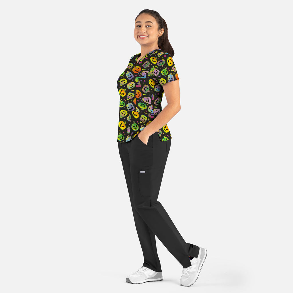 Maevn Pumpkin Madness — women's scrub | ScrubBox (view 2)