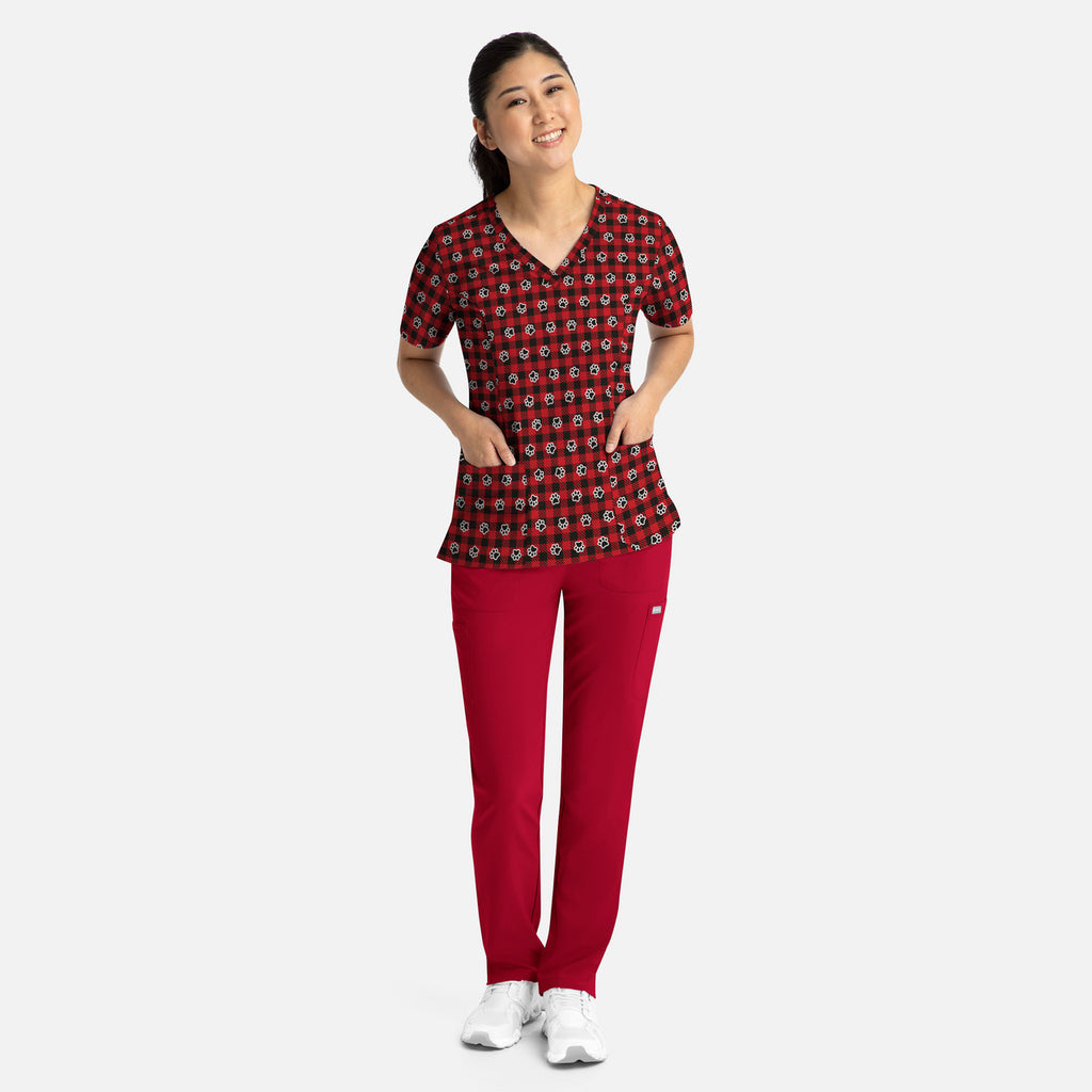 Maevn Plaid Paws — women's scrub | ScrubBox (view 2)