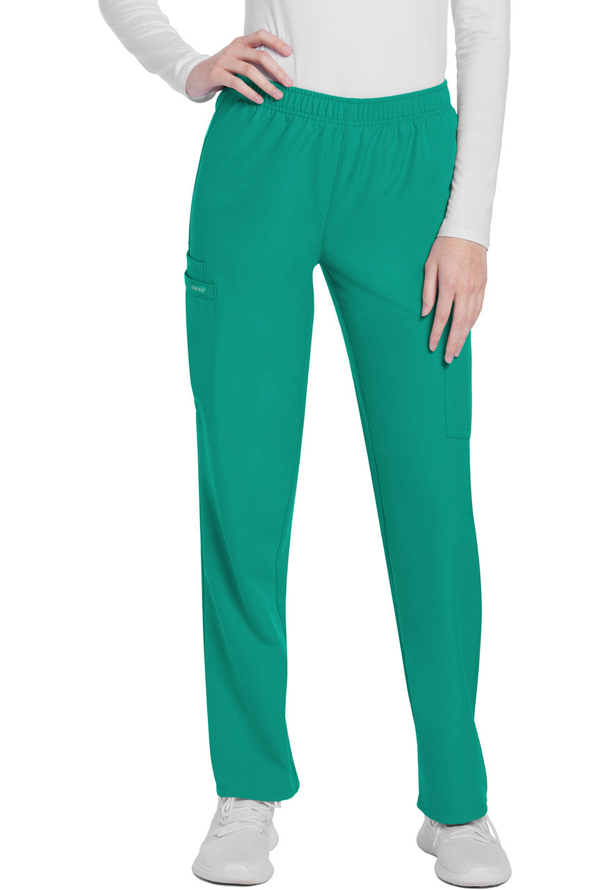 Cherokee Uniforms Mid Rise Slim Leg Pull On Cargo Pant — women's cargo pant | ScrubBox (view 3)