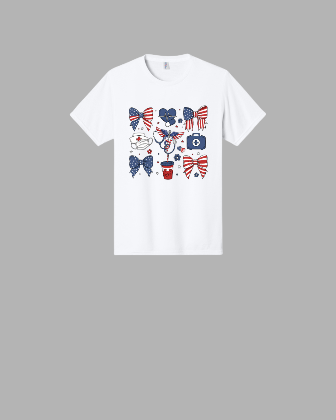 Red, White, and Blue Doodle Graphic T-Shirt