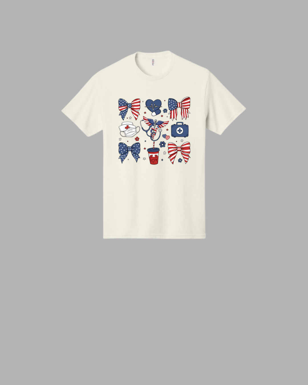 Red, White, and Blue Doodle Graphic T-Shirt