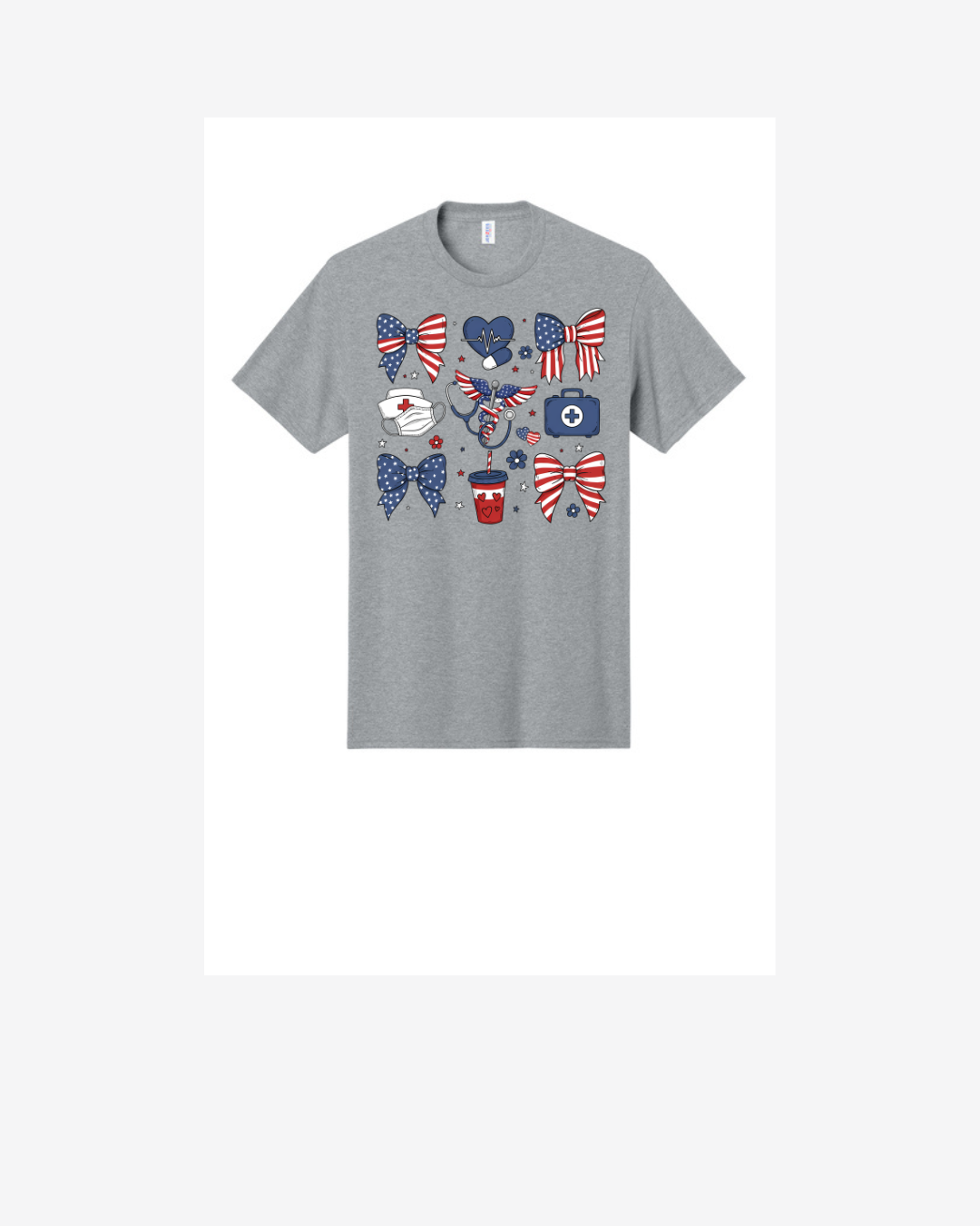 Red, White, and Blue Doodle Graphic T-Shirt