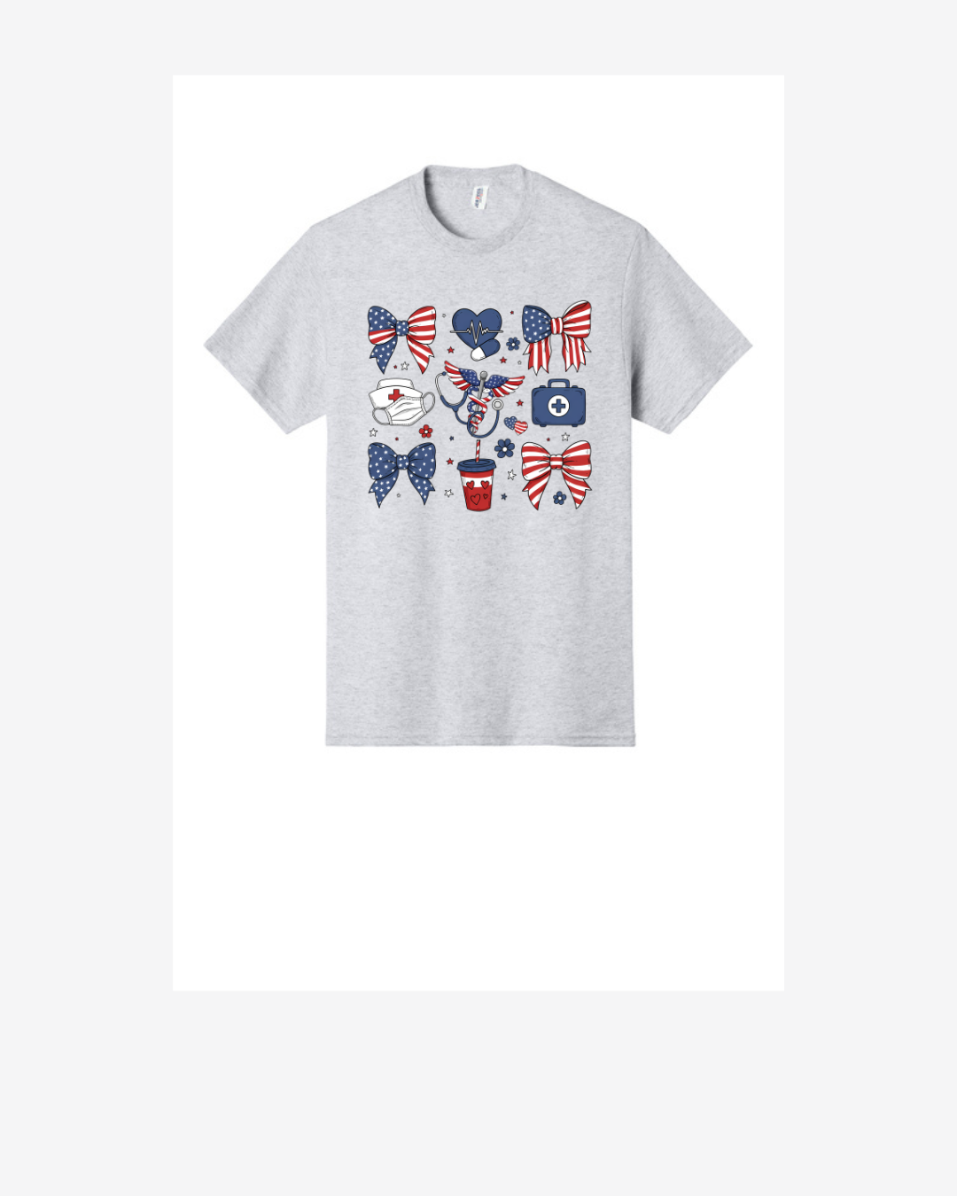 Red, White, and Blue Doodle Graphic T-Shirt
