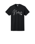 Nurse in Script font Graphic T Shirt